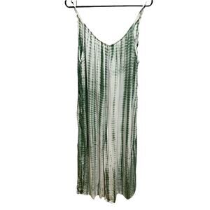 Cherish Green & Off White Tie Dye Pattern Spaghetti Strap Jumpsuit Small